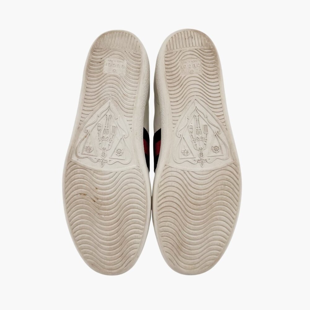 Gucci Blind for Love Ace Sneakers Size 37 US 7 White Removable Patch Low Top - Picture 14 of 16